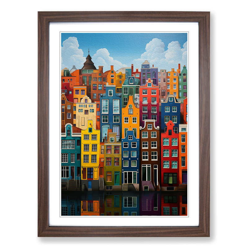 Amsterdam Colour Field Framed Print, 46cm H x 34cm W x 2cm D, Walnut