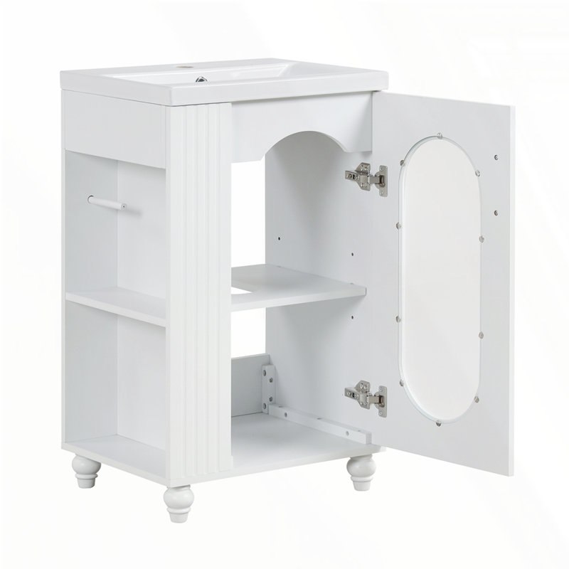 Meuble-lavabo de 20 po avec lavabo, Blanc