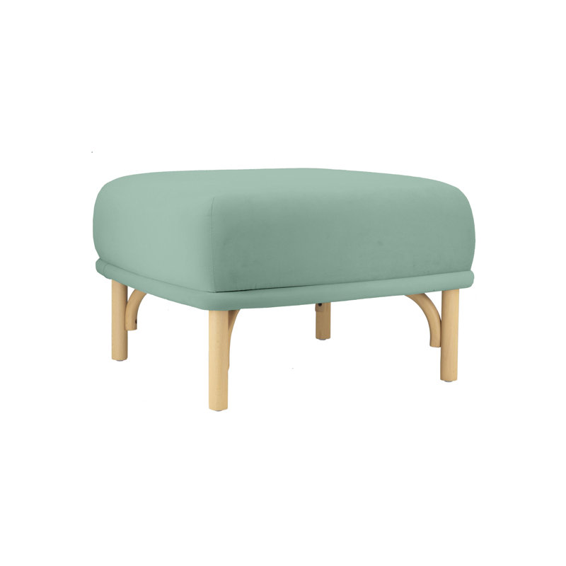 Velvet Ottoman, Ocean Blue Velvet