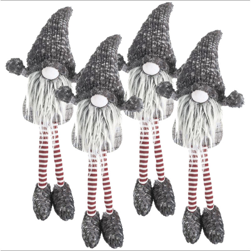 4 pièces de décorations de gnomes de Noël, ornements de table de Noël pour les cadeaux des fêtes
