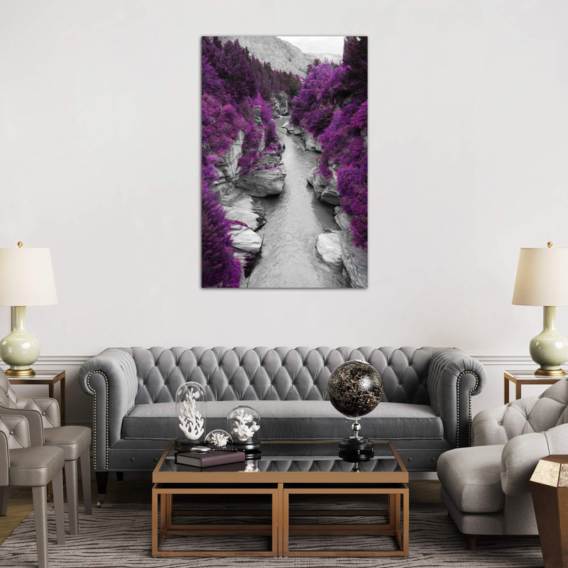 Vanishing Pigment 1 Piece Wall Art on Canvas, 152.5 cm H x 101.5 cm W, Black Floater Framed