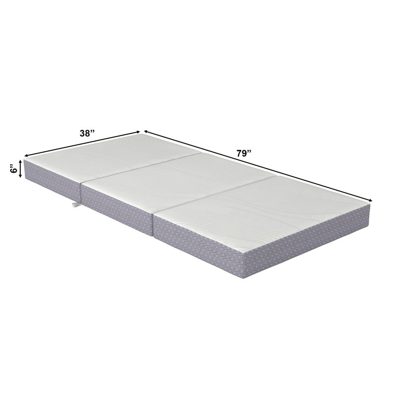  Matelas pliant en mousse viscoélastique CoolSoft, Très grand simple, 6"