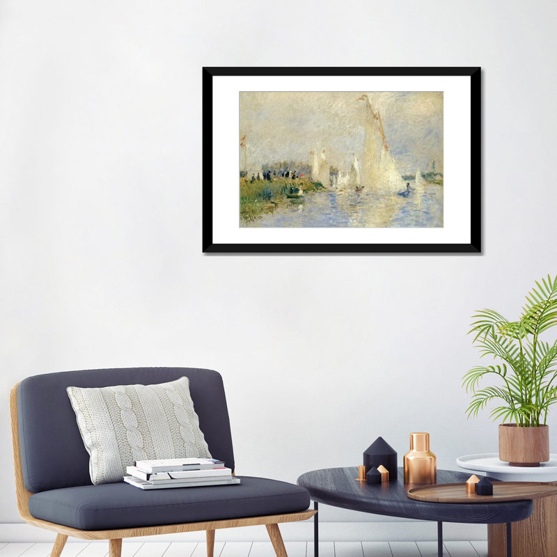 «Regatta at Argenteuil, 1874» par Pierre-Auguste Renoir, reproduction sur toile, H 3 po x l 16 po x P 24 po, Blanc