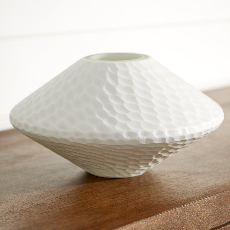 Buttercream Glass Table Vase, 5.5" H x 10" W x 10" D