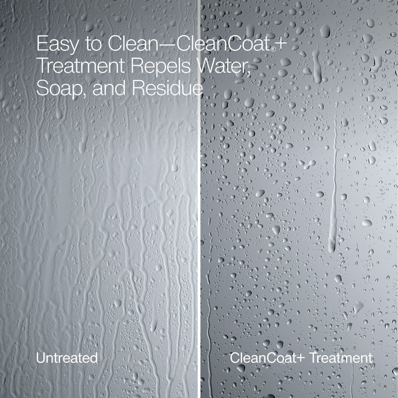 Sliding Shower Door, 75-1/2-In H X 68-1/4 - 71-5/8-In W, Frosted w/Rectangular Grid
