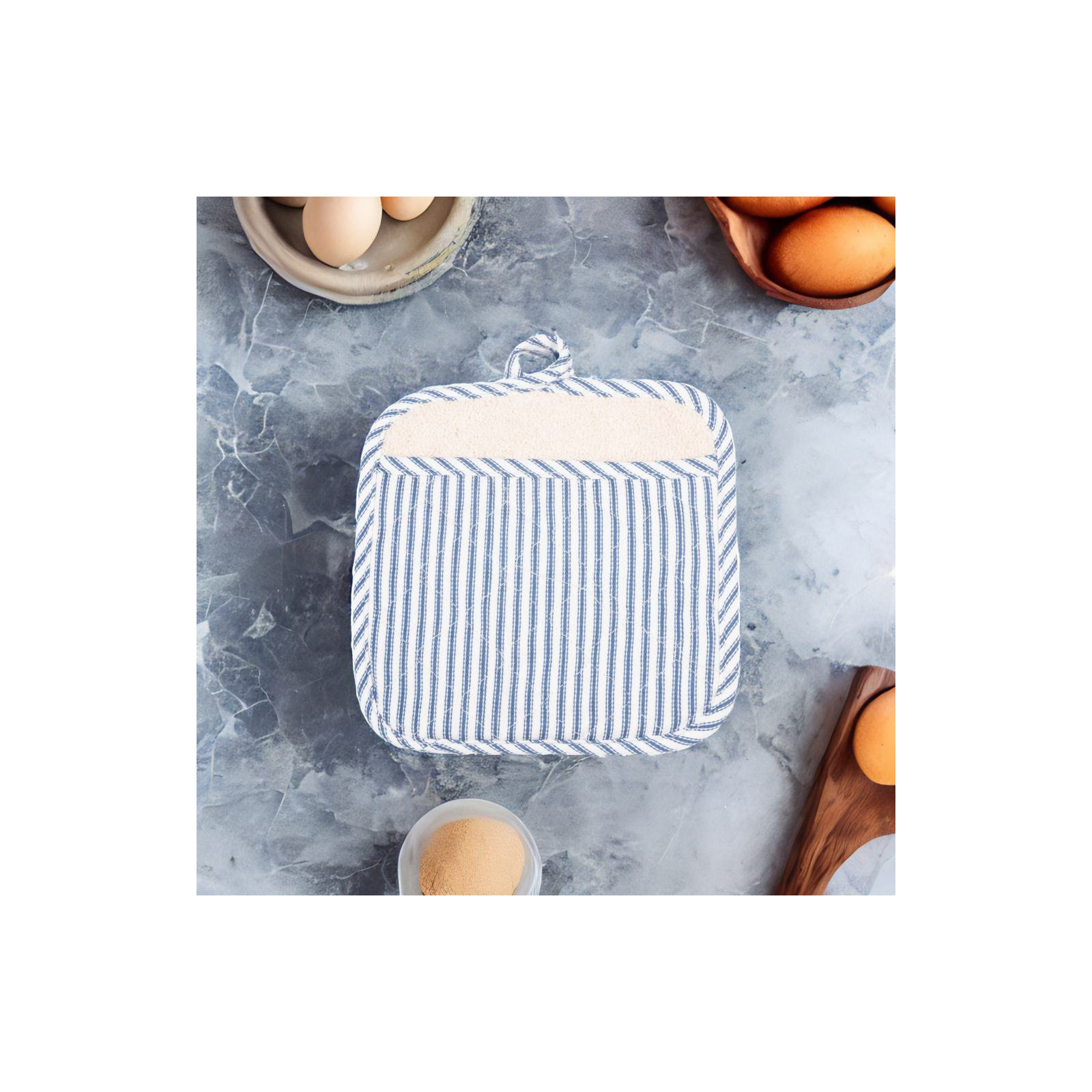 Lockland Striped 100% Cotton Potholder, Blue