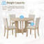 Ensemble de salle à manger 5 pièces | Table 4 places en bois et chaises rembourrées pour la maison-129607088-129607089-129607091-129607094