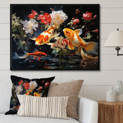 Japon jaune et rouge doré Koi I sur toile