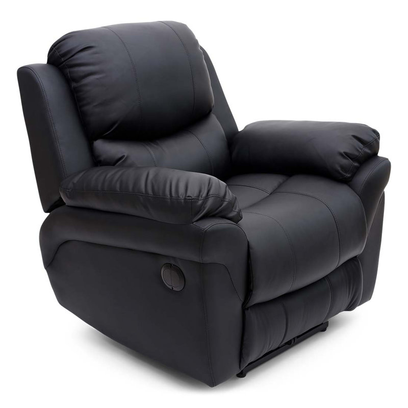 Faux Leather Standard Recliner, Black