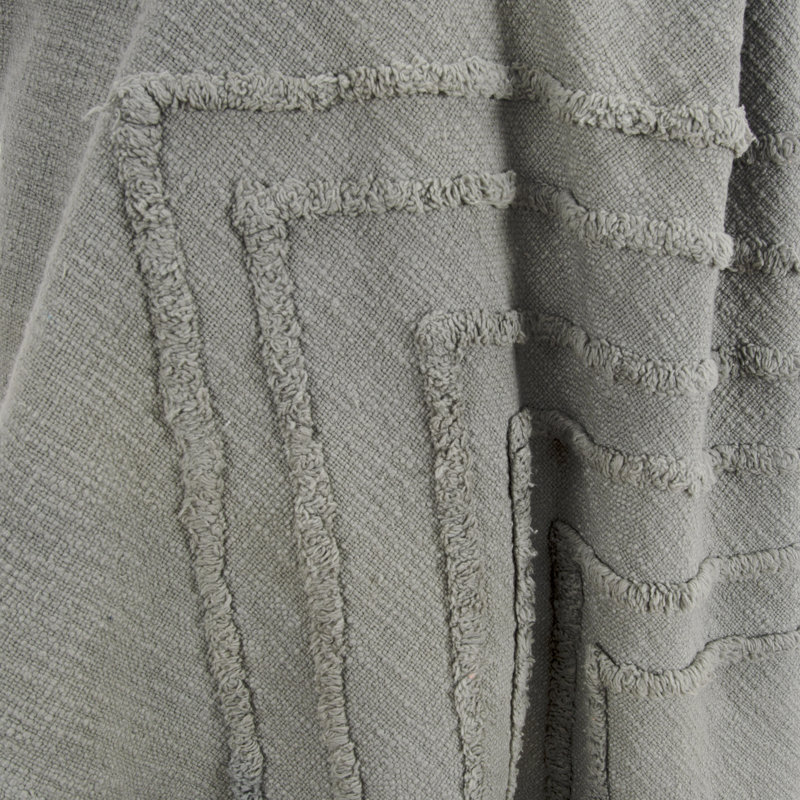  Jeté 100% coton tissé et texturé, Gris