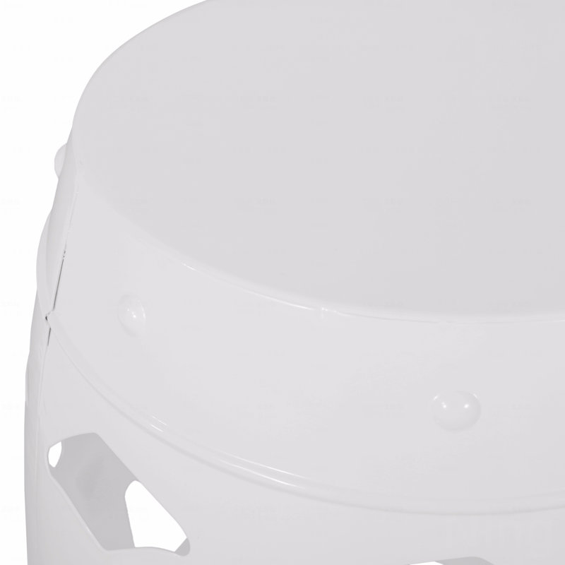 Table de bout en métal pour patio, Blanc