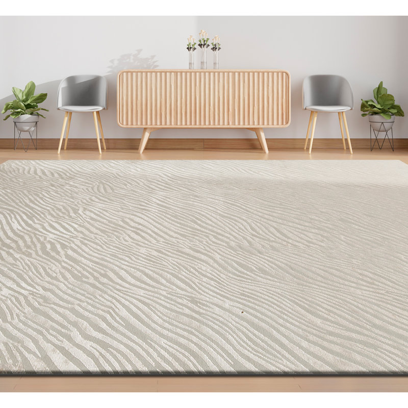 Tapis beige noué à la main de haute qualité