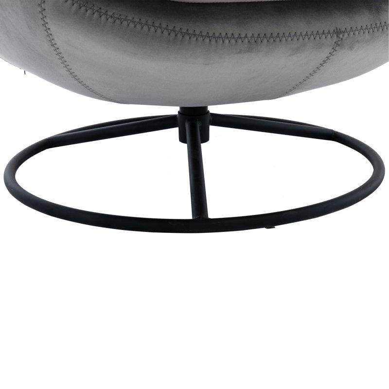 Fauteuil d'appoint avec repose-pieds Anouk, Velours gris velours