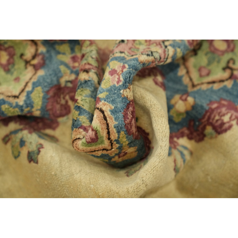 Tapis en laine à motif floral rétro de qualité supérieure 4 x 7