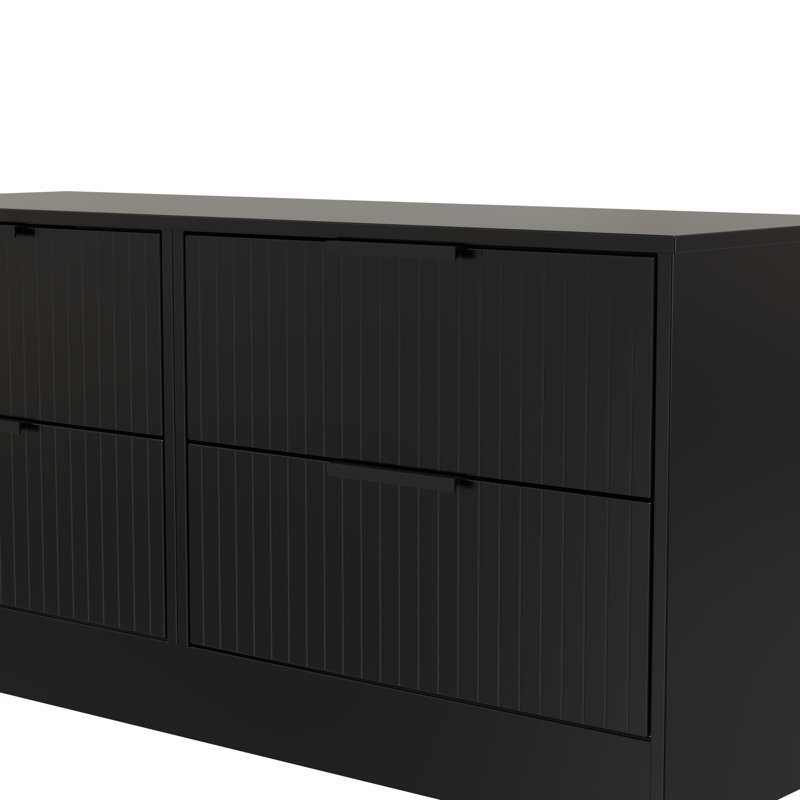 Berklie 4 Drawer Bed Box (Ready Assembled), Deep Black/Black Matt
