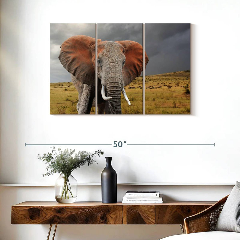 Éléphant d'Afrique, H 24 po x l 38 po