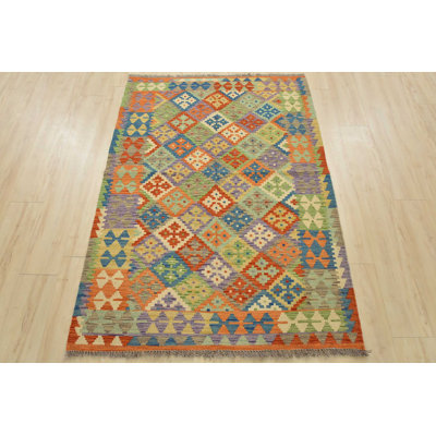 One-of-a-Kind 4'1'' X 5'8'' New Age Wool Area Rug in Multicolor