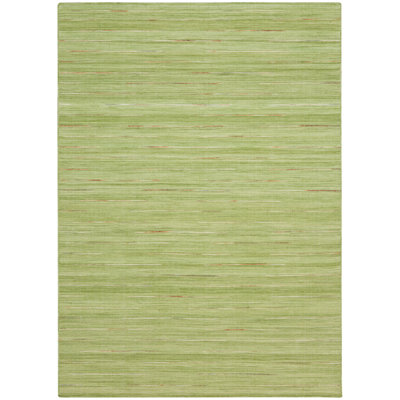Anerinda Solid Hand Loomed Wool/Cotton Area Rug in Green