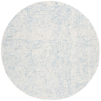 Fredi Abstract Hand Tufted Wool/Cotton Area Rug in Light Blue/Ivory