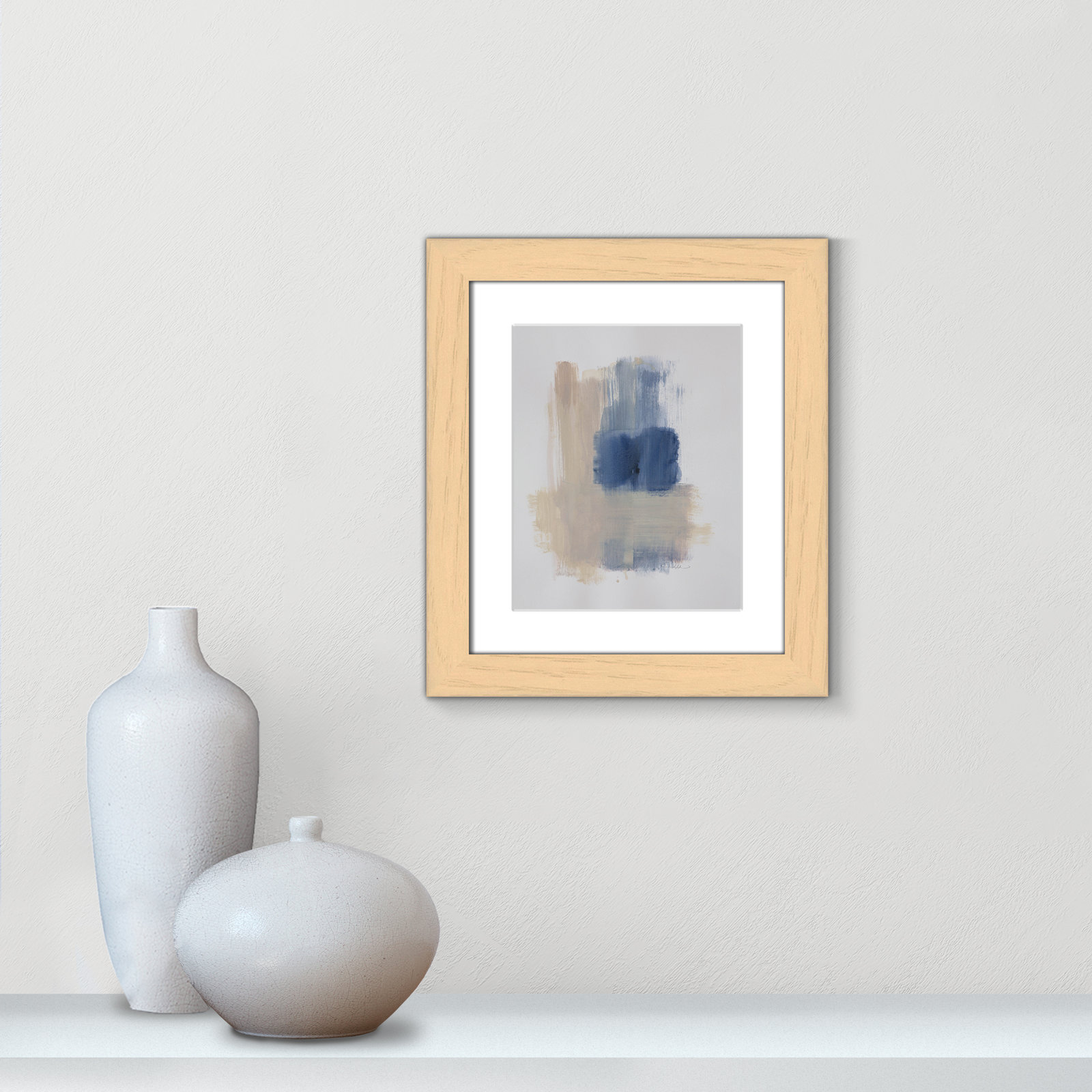 Esmeray "Powder Room Wash III" Print, 16.5" H x 14.5" W x 1.25" D, Natural Cube Frame Matted