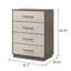Commode 4 tiroirs Chêne gris