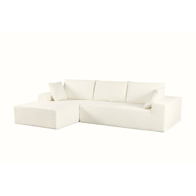 Modern Convertible Sectional In Corduroy, 4 - Seat With Full Foam Cushioning, No Assembly Required, Good For Relaxation Soft Corduroy Sleeper , , Foam, Ideal Flexible Living Areas