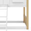 Lit superposé simple sur le thème de la maison simple avec toit, fenêtre, porte, barrières de sécurité-1795493469