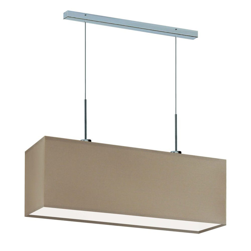 Gener 2 - Light Square/Rectangle Pendant, Brushed Steel, Brown
