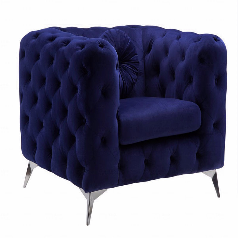 Fauteuil d'appoint rembourré en velours