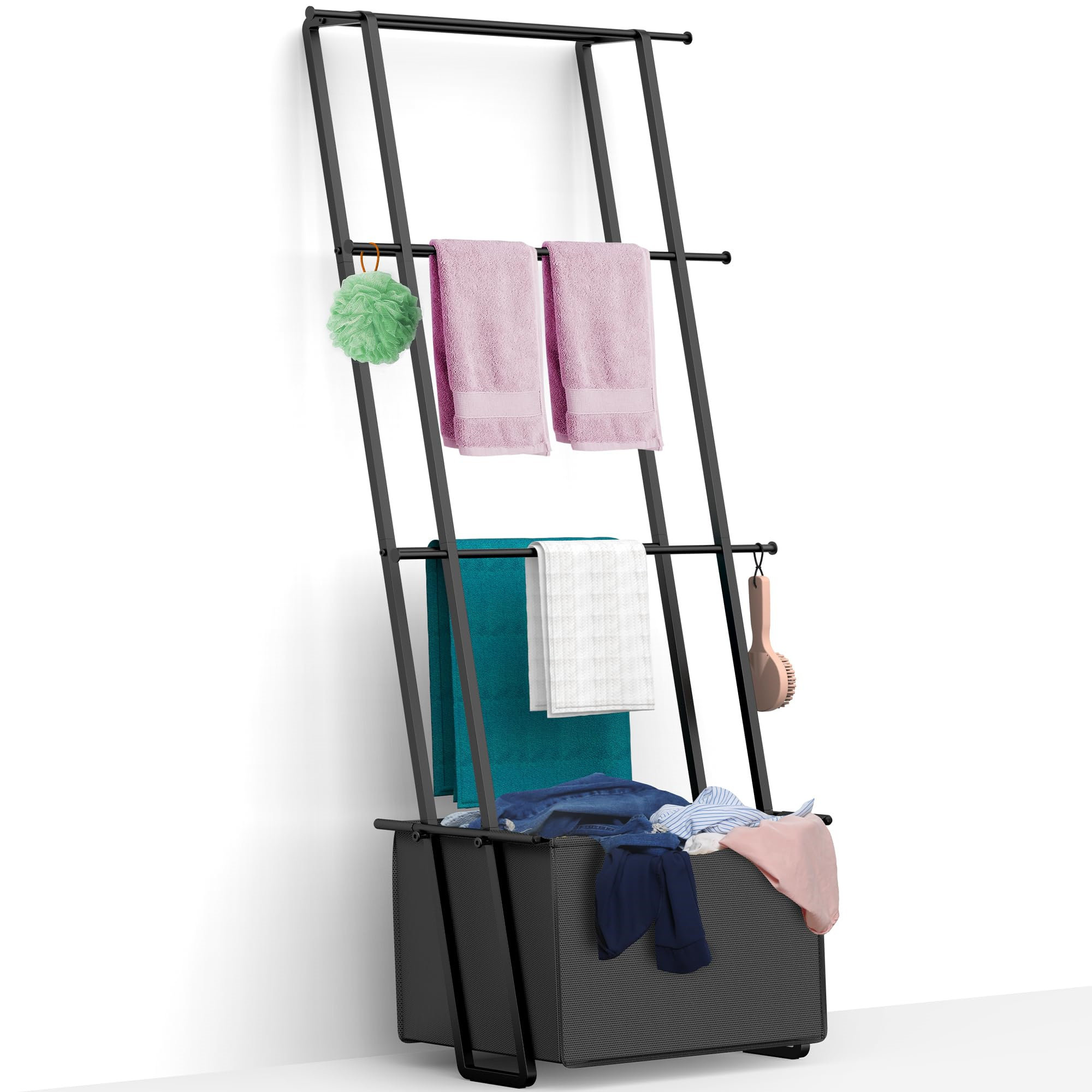 Rebrilliant Blanket Ladder Rack With Basket, | Wayfair