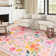 Groner Large Flower Living Room Rug Washable Bedroom Rug Non-Slip Colorful Vintage Accent Floor Carpet For Home Decor