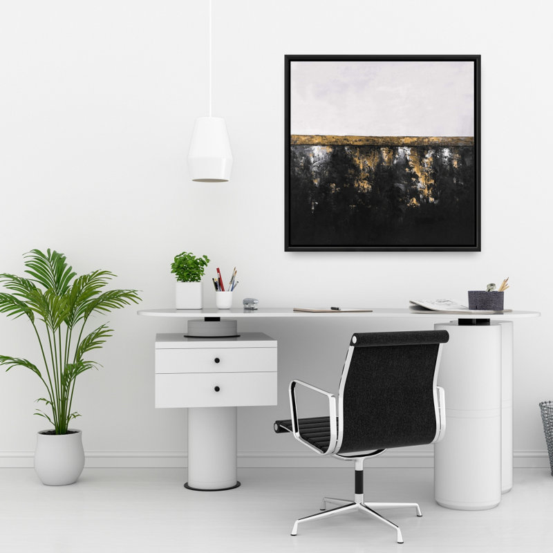 Abstrait métal industriel - toile encadrée 24 po x 24 po