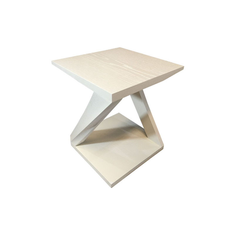 Arrieta Pedestal End Table, Off White
