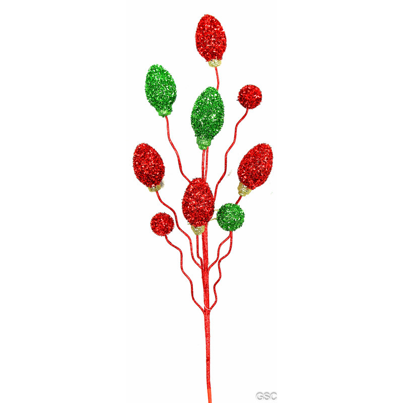 Ampoule à paillettes de Noël, Rouge / Vert