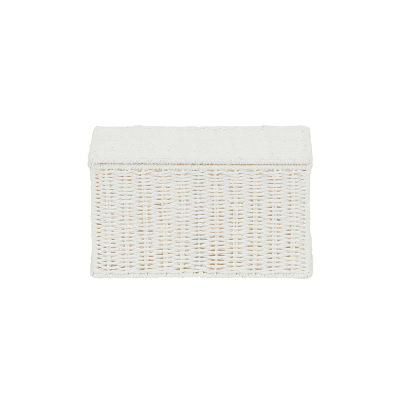 Household Essentials Wicker Bin, White