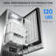 Machine à glaçons en acier inoxydable 14,96 po Production quotidienne de glace, 30 lb Bac de rangement, cube de glace pleine grandeur