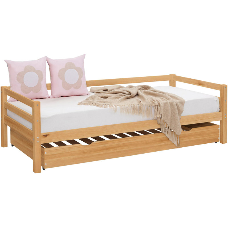 Hongyu Solid Wood Daybed with Trundle, Stain Wax