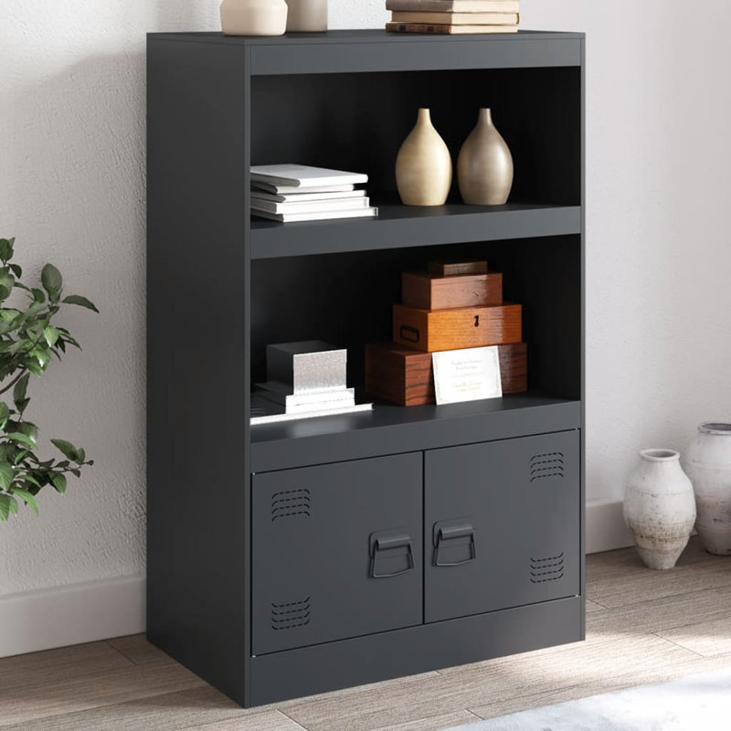 Alonah Steel Accent Cabinet, Anthracite