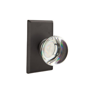 Ensemble de boutons de passage Emtek avec rosette n ° 3 et bouton en verre Providence