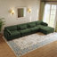 5 Seater Corduroy Corner Sofa -2035895001-2035894992