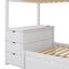 Lit superposé simple au-dessus de simple avec lit gigogne simple, espace de rangement et bureau-468794775-468794770