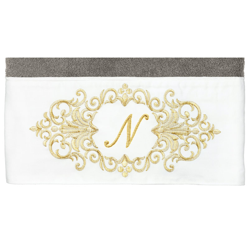 Winston Porter 100% Turkish Cotton MONICA 2PC Embellished Bath Towel Set, N