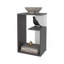 Table d'appoint Vega en mélamine avec rangement ouvert, onix et blanc