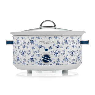 Laura Ashley Slow Cookers, Large Capacity, Energy Efficient Slow-Cooker with 3 Heat Settings. Detachable Ceramic Pot with Tempered Glass Lid