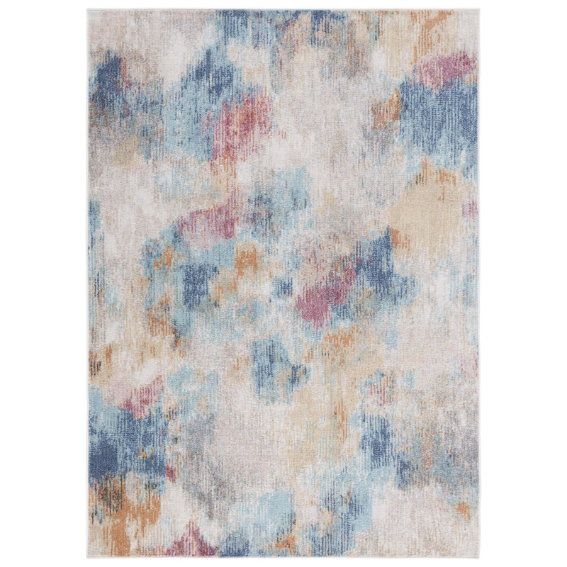Graber Phoenix 508 Area Rug In Aqua / Gold Rose, Rectangle 9' x 12'