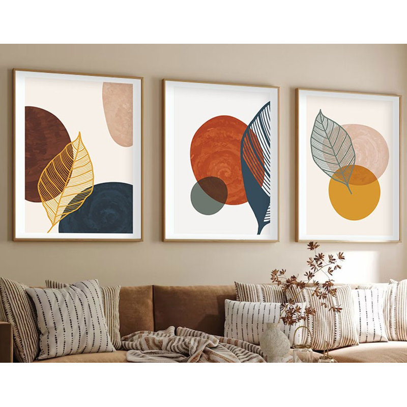 Élégantes peintures décoratives en panneau de fibres à densité moyenne (3 pièces), 13,8 x 19,7 pouces | 100% panneau de fibres à densité moyenne avec une épaisseur de 3 mm, cadres en bois massif avec une épaisseur de 1,0 pouce | Parfait pour le salon, la chambre à coucher et le bureau, design élégant et moderne