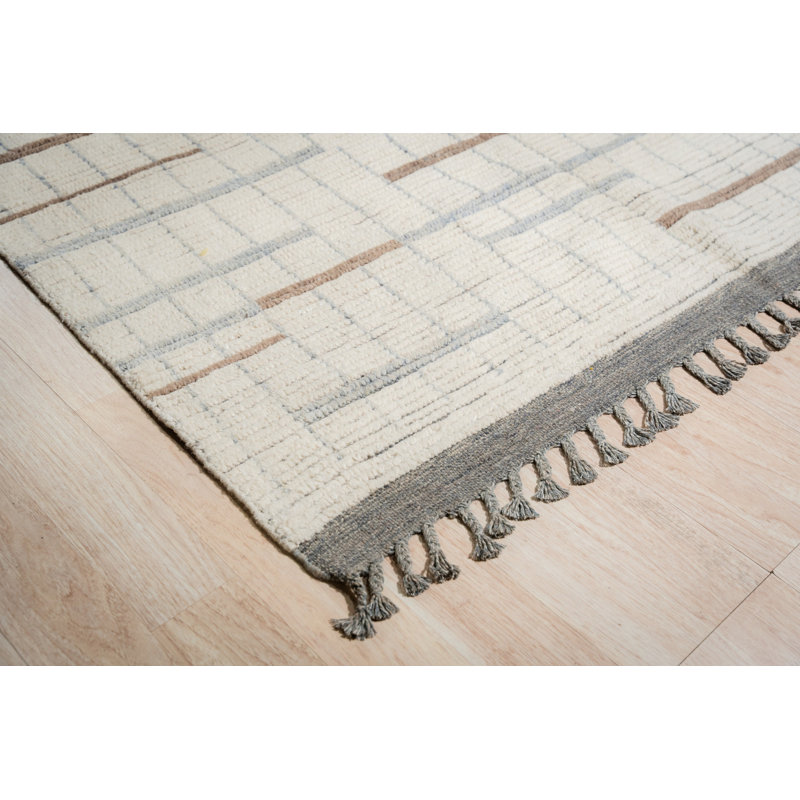 Tapis beige noué à la main Marrakech