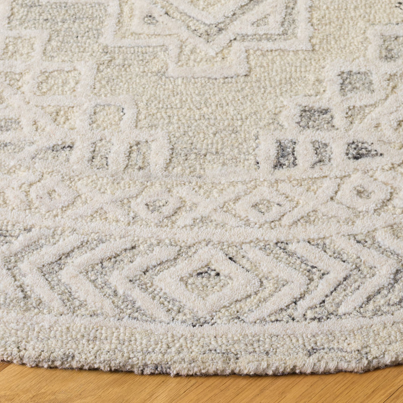 Tapis d'intérieur en laine touffeté à la main Metro, Rond 6 pi 0 po x 6 pi 0 po