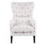 Fauteuil à oreilles Swoop: rembourrage en mousse haute, dossier à oreilles, accoudoirs ronds, pieds en bois massif, coussin d'assise contemporain