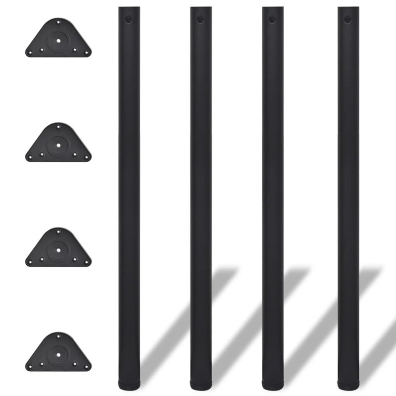 Latitude Run® 4 Height Adjustable Table Legs, Black, 43.3" H x 2.4" W x 2.4" D